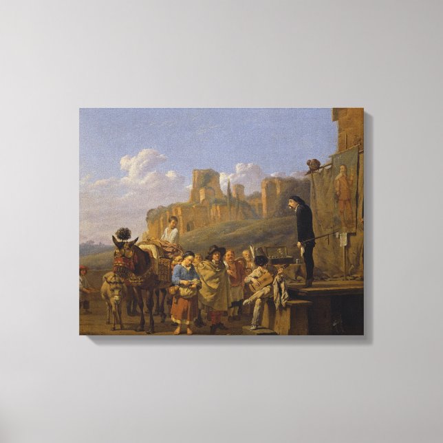 Lienzo Los charlatanes italianos, 1657 (Anverso)