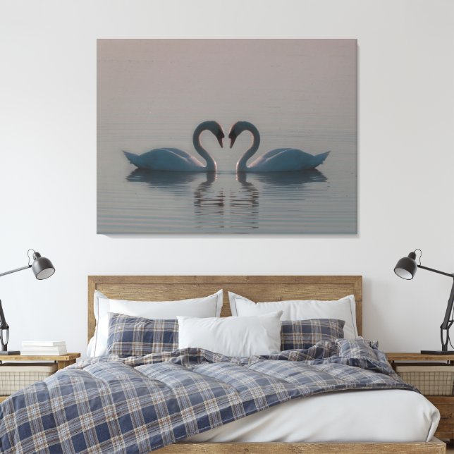 Lienzo Los Cisnes Azules Deben Ser Amados (Insitu(Dormitorio))