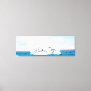 Lienzo Los delfines saltantes