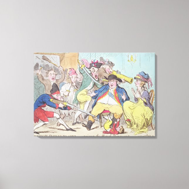 Lienzo 'Los demócratas franceses sorprenden a los corredo (Anverso)