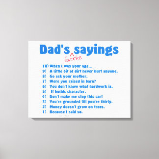 Lienzo Los dichos favoritos de papá envolvieron un regalo
