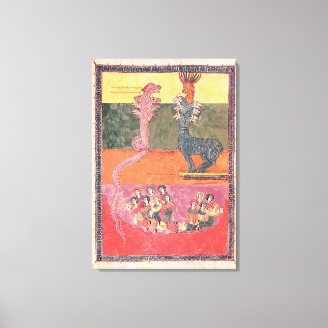 Lienzo Los dragones, de la Beatus Girona (Anverso)