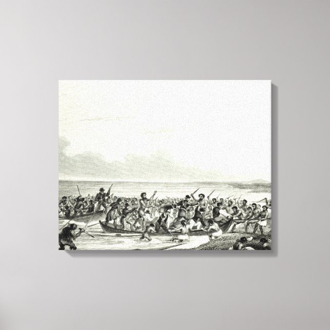 Lienzo Los Eskimoes saqueando los barcos (Anverso)