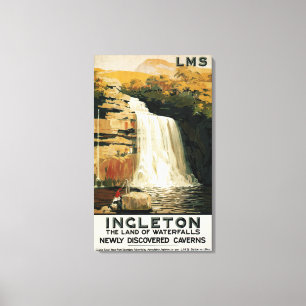 Lienzo Los espectadores trepan en el Poster de Waterfall 
