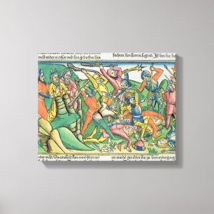 Lienzo Los éxodos 17 8-15 Aaron y Hur apoyan las manos d