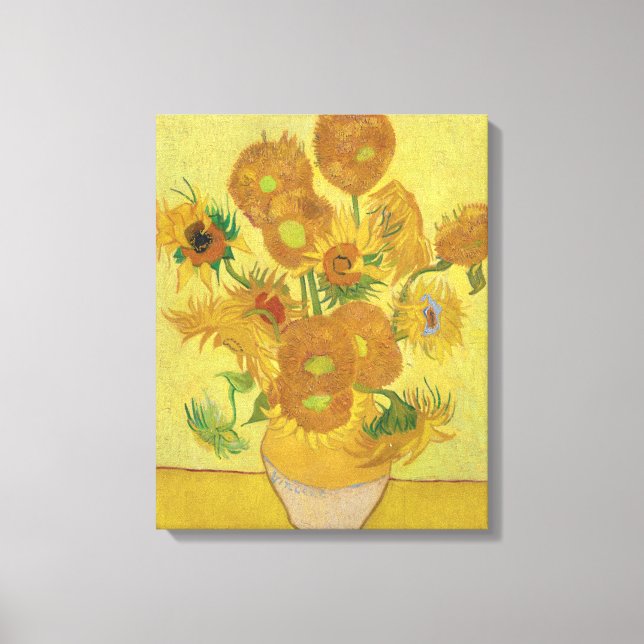 Lienzo Los girasoles de Vincent van Gogh (Anverso)
