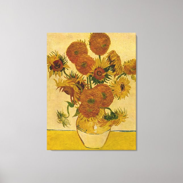 Lienzo Los girasoles de Vincent van Gogh, 1878 (Anverso)