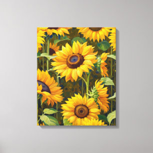 Lienzo Los girasoles en un día soleado