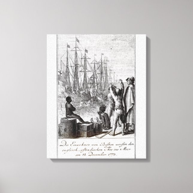 Lienzo Los habitantes de Boston lanzan (Anverso)