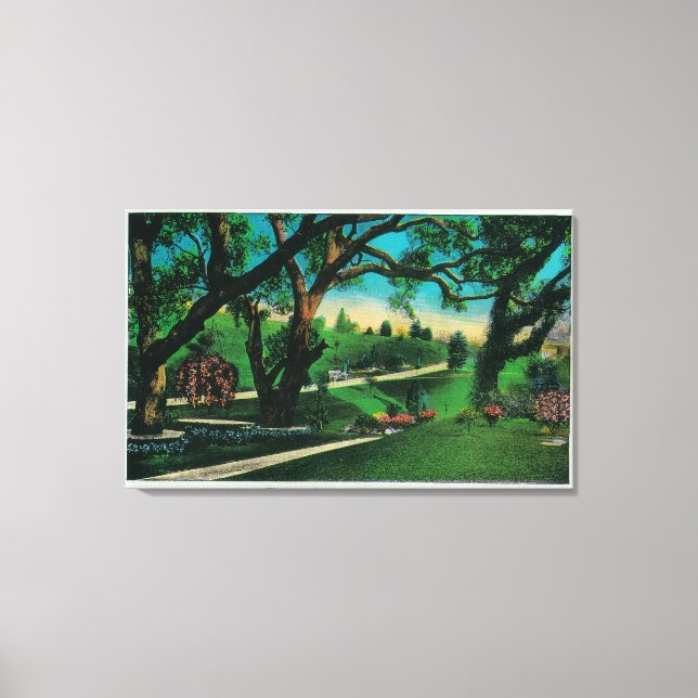 Lienzo Los hermosos Jardines Sunken Busch, Pasadena, CA (Anverso)