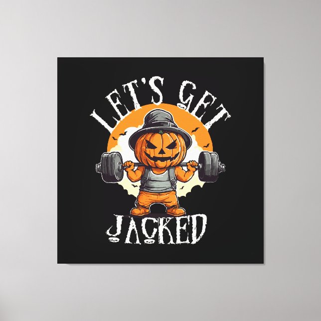 Lienzo Los hombres se ponen nerviosos de calabaza Jack-O- (Anverso)
