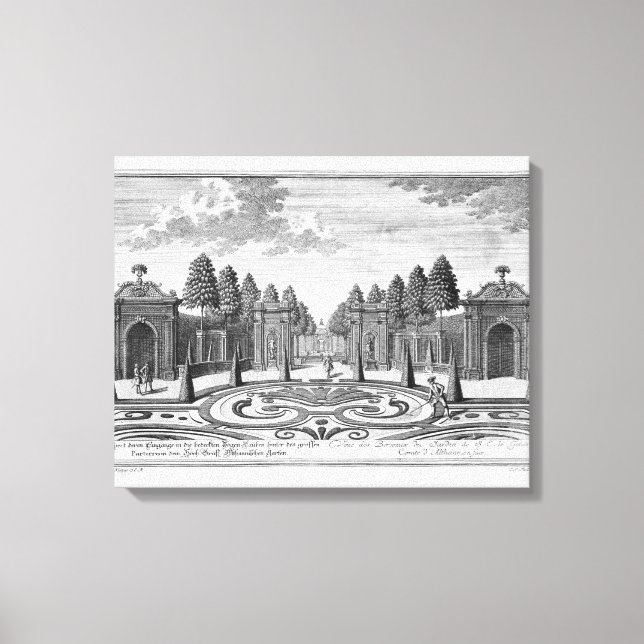 Lienzo Los jardines del conde Althan, Viena, de 'Vorstel (Anverso)