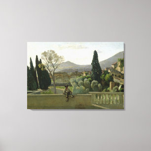 Lienzo Los jardines del d'Este del chalet, Tivoli, 1843