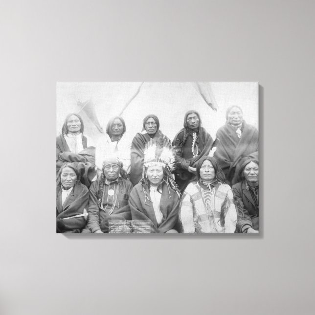 Lienzo Los jefes indios lakota que se reunieron con los g (Anverso)