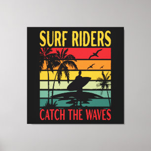Lienzo Los jinetes de surf atrapan las olas