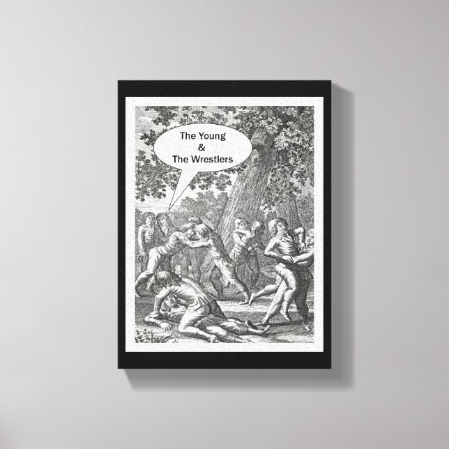 Lienzo Los jóvenes y los luchadores (Anverso)