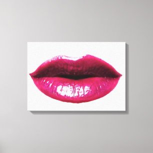 Lienzo Los labios reales envolvieron la lona 20x14 "