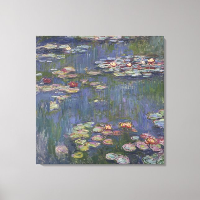 Lienzo Los lirios de agua de Claude Monet (Anverso)