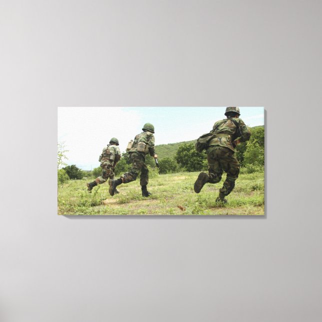 Lienzo Los Marines Reales Tailandeses se apresuran a aseg (Anverso)