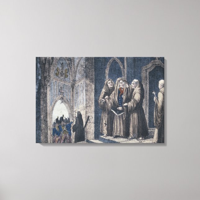 Lienzo Los monjes cubriendo el rey con la ropa Convento C (Anverso)