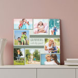 Lienzo Los nietos hacen de la vida un gran Collage de fot<br><div class="desc">Elegante lienzo envuelto, personalizado con 8 de tus fotos favoritas. También incluye el dicho "Los nietos hacen la vida grandiosa", que está escrito a mano en tipografía decorativa. La plantilla de fotos está configurada para que añadas tus imágenes en sentido horario, empezando por arriba a la izquierda. El collage incluye...</div>
