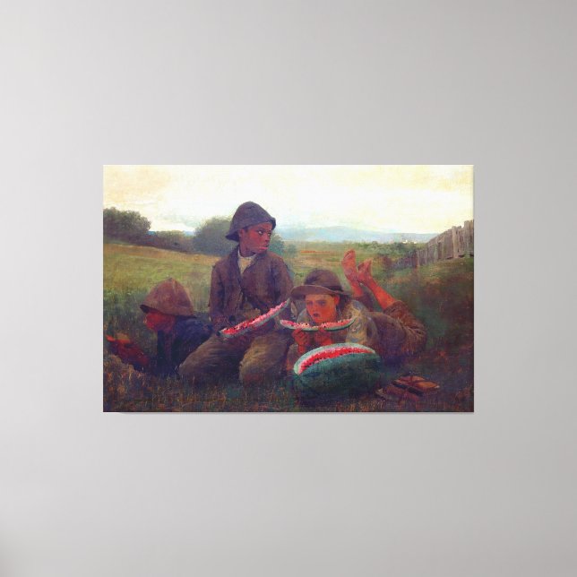 Lienzo Los niños de la sandía - el invierno Homer (Anverso)