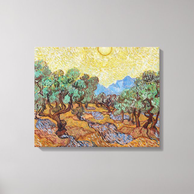 Lienzo Los olivos de Vincent van Gogh (Anverso)