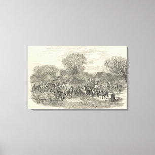 Lienzo Los perros del macho de la reina: La reunión,