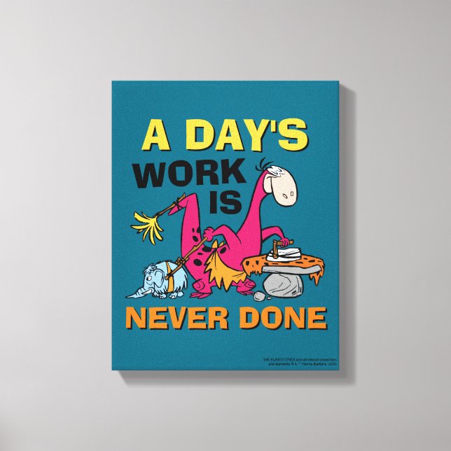 Lienzo Los Picapiedra | Casa de limpieza Dino (Anverso)