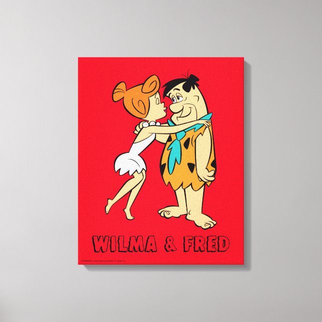 Lienzo Los Picapiedra | Wilma Kissing Fred (Anverso)