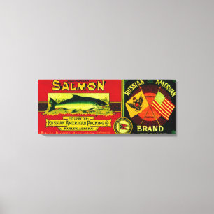 Lienzo Los salmones americanos rusos pueden LabelKarluk,