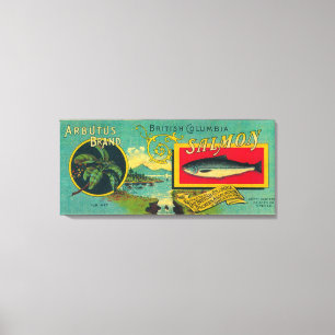 Lienzo Los salmones del Arbutus pueden LabelVancouver,