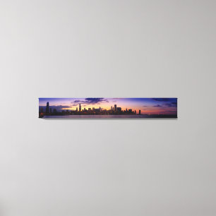 Lienzo Los sistemas del sol sobre el horizonte de Chicago