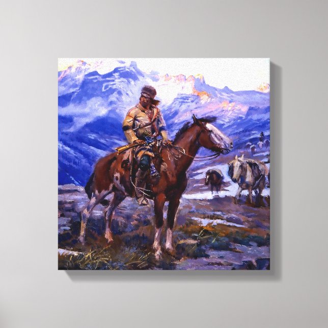 Lienzo “Los tramperos libres” de Charles M Russell (Anverso)