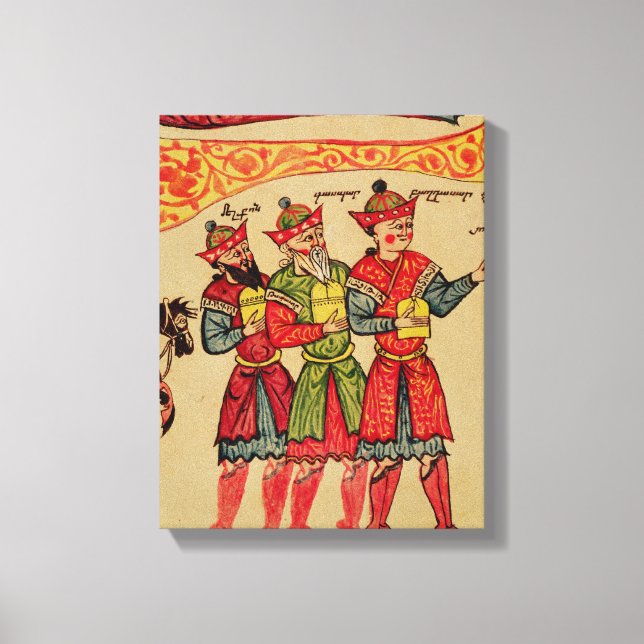 Lienzo Los Tres Magos, detalles de la Natividad (Anverso)