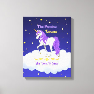 Lienzo Los Unicornios Más Bellos Nacieron En Junio