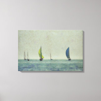 Lienzo Los veleros envolvieron la lona de las