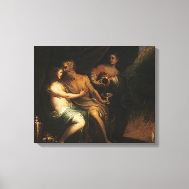 Lienzo Lot y sus hijas (aceite sobre lienzo) 3 (Anverso)