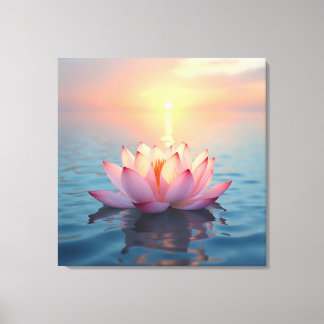 Lienzo Lotus Blossom at Sunrise