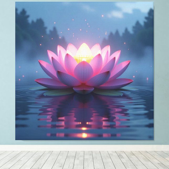 Lienzo „Lotus – Blüte der Reinheit und Erleuchtung“ (Insitu (piso de madera))