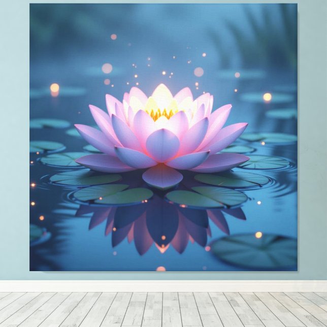 Lienzo „Lotus – Blüte der Reinheit und Erleuchtung“ (Insitu (piso de madera))