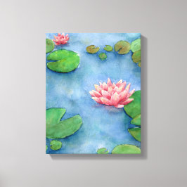 Lienzo Lotus flower watercolor painting canvas