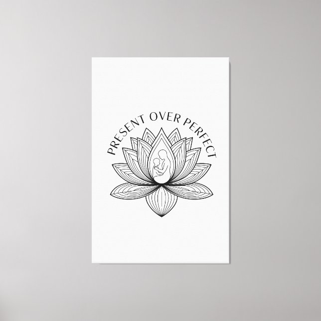 Lienzo Lotus Mother Child Present Mantra Art (Anverso)