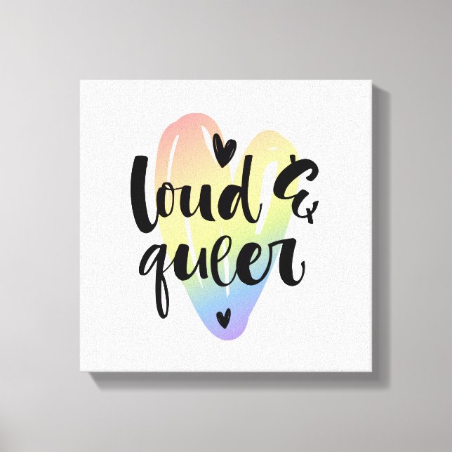 Lienzo Loud & Queer | Corazón acuarela (Anverso)