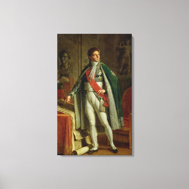Lienzo Louis Alexandre Berthier Mostrando el mapa de (Anverso)