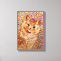 Louis Wain Gato de jengibre sorprendido habitación