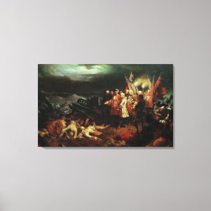 Lienzo Louis XV que visita el campo de la batalla