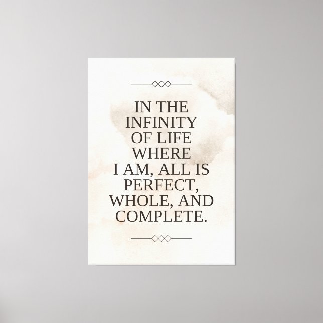 Lienzo Louise Hay Quote - Todo es perfecto (Anverso)