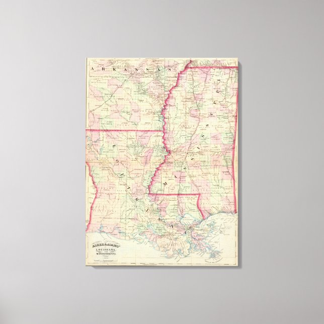 Lienzo Louisiana, Misisipi (Anverso)