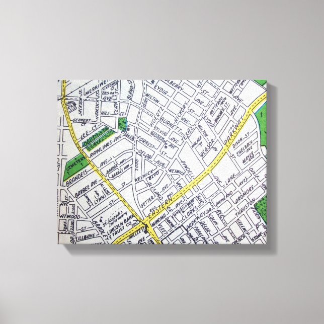 Lienzo LOUISVILLE, KY Vintage Map (Anverso)